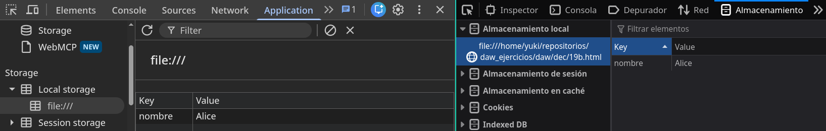 localStorage en Chrome y Firefox