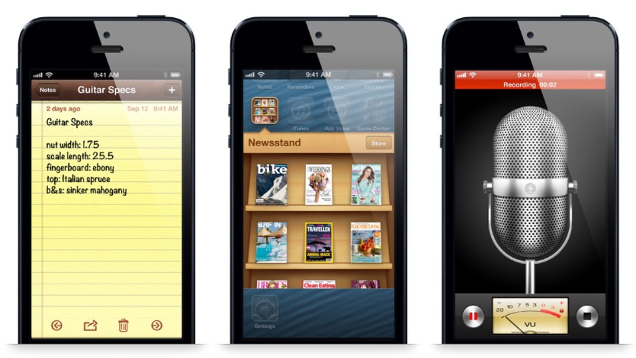 Skeuomorfismoaren adibidea iOS 6-n. Iturria: AppleInsider