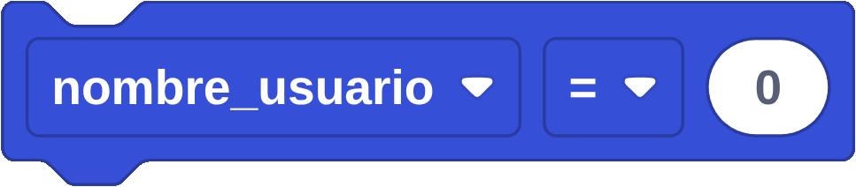 Para asignar valor a la variable
